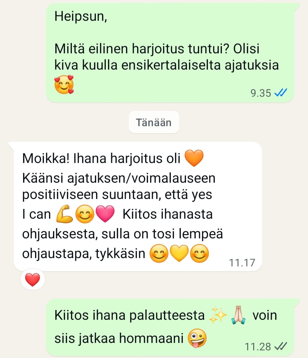 AFT-ohjauksen asiakaspalaute